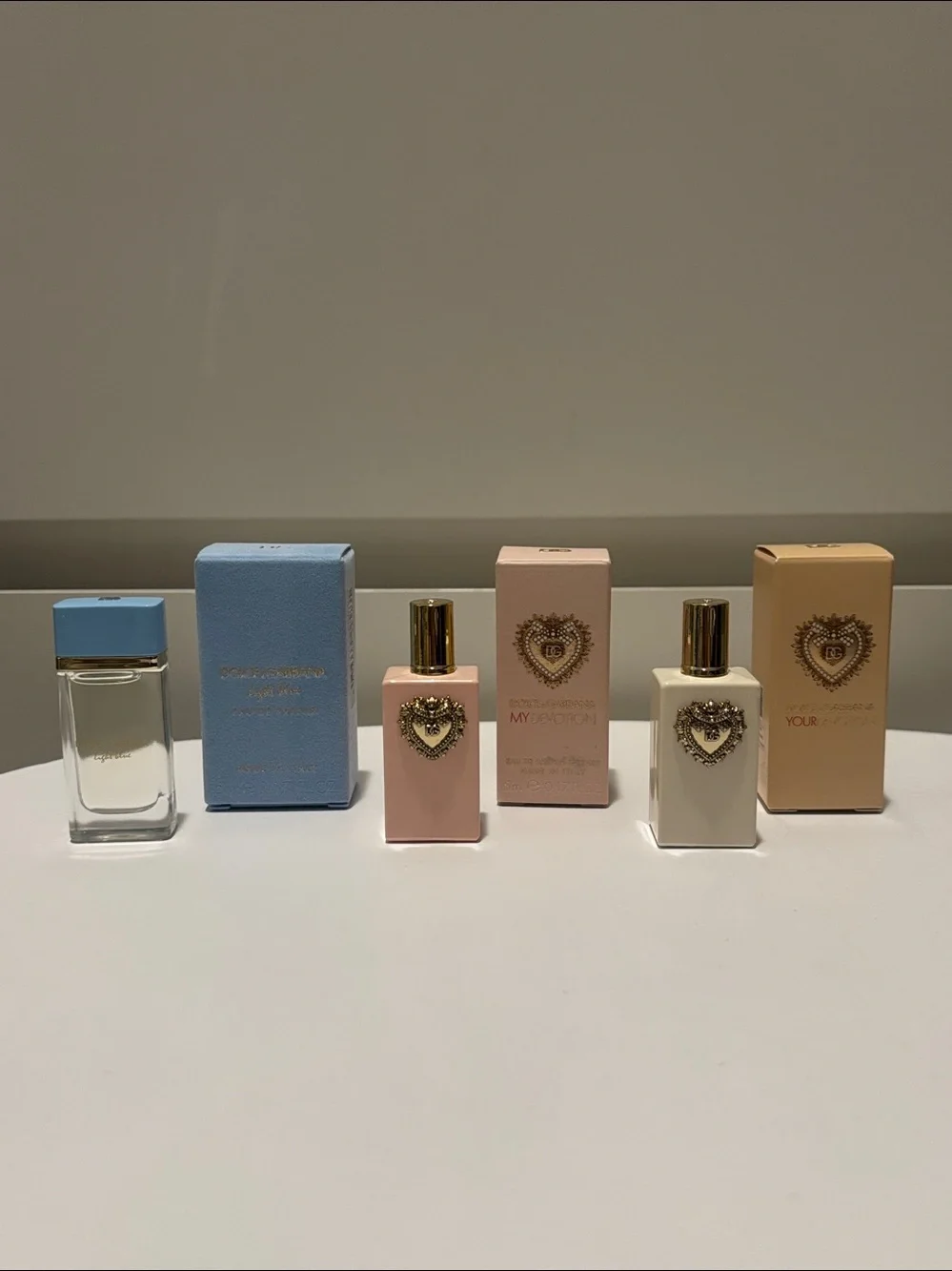 Dolce & Gabanna 3 fragrance minis: Light Blue, My Devotion, & Your Devotion
